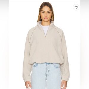 NWOT LNA Sherpa Half Zip Jacket in Oat, revolve size small